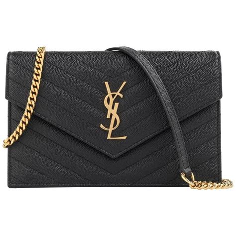 ysl purse chain strap all black|yves saint laurent black handbag.